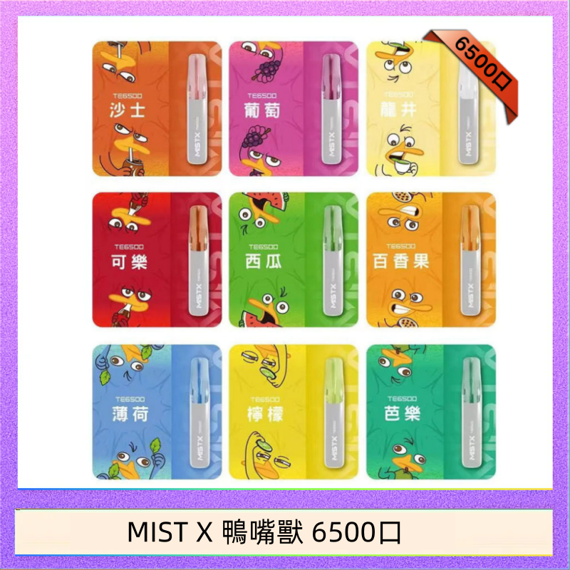 MIST X 鴨嘴獸 6500口一次性拋棄式電子煙｜陶瓷芯更穩定